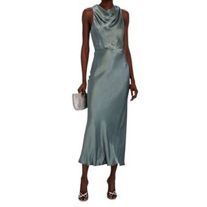 Shona Joy La Lune Cowl Neck Satin Midi Dress